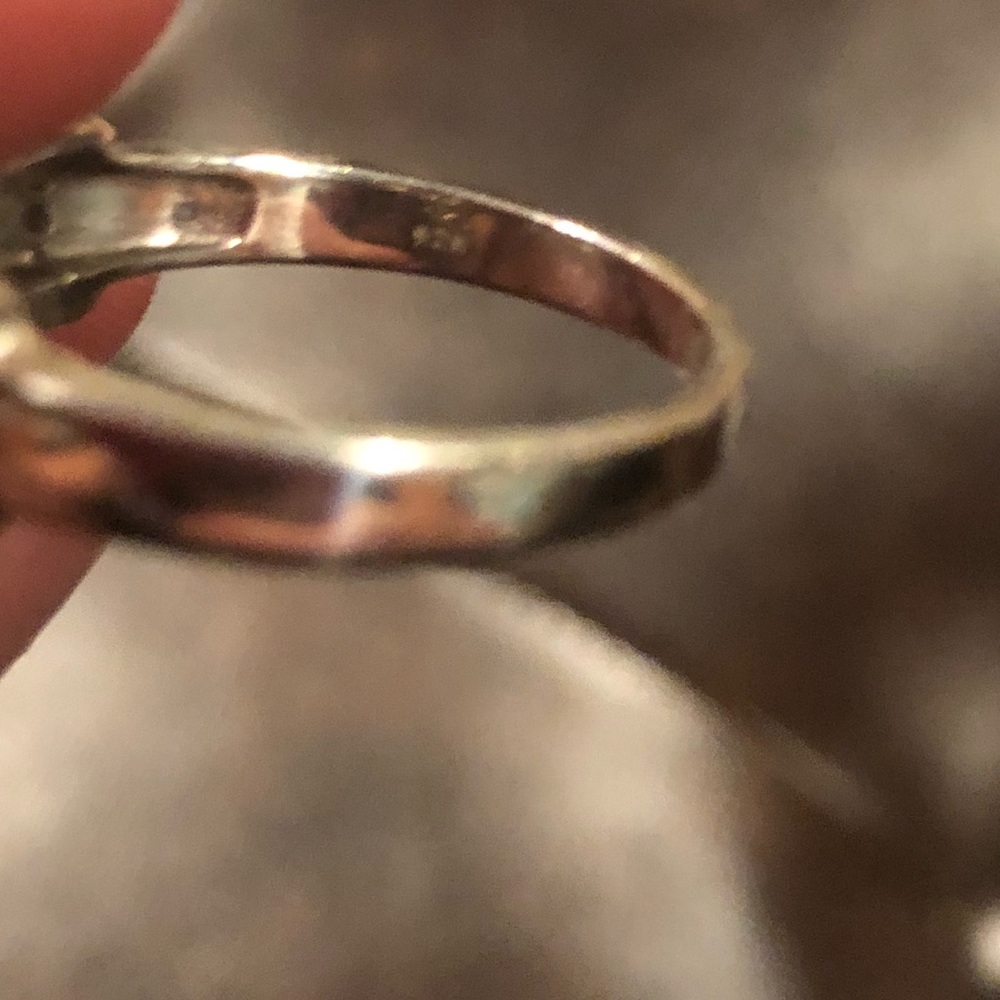 Genuine Amethyst Three Stone Ring - image 3